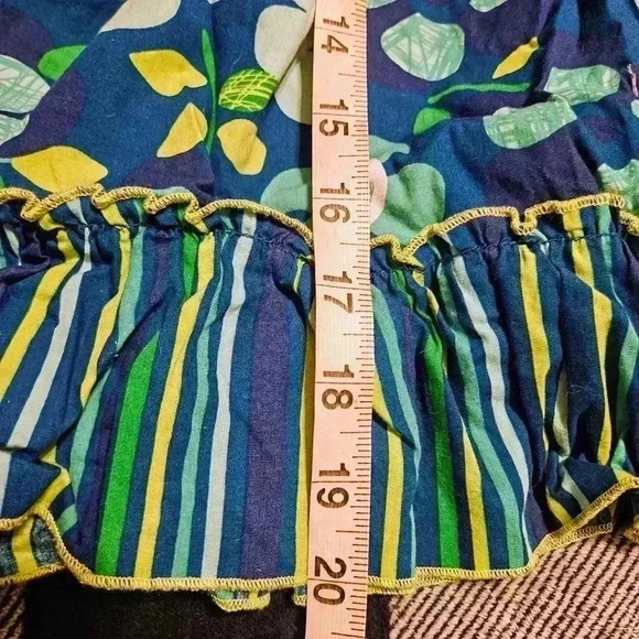 Youngland Girls Blue and Green Sleeveless Striped Floral Sundress Size 4 - Picture 10 of 10